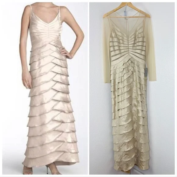 adrianna papell shutter pleat dress Adrianna Papell Shutter Pleat Dress sz 10 Periwinkle Blue Mother of the Bride